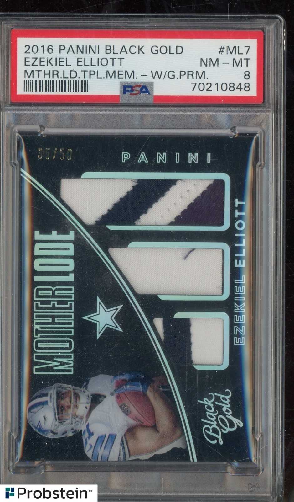 Ezekiel Elliott Panini Black Gold Mother Lode Triple Memorabilia #ML7 Base