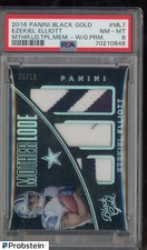 2016 Panini Black Gold Mother Lode Ezekiel Elliott Triple Worn Patch /50 PSA 8