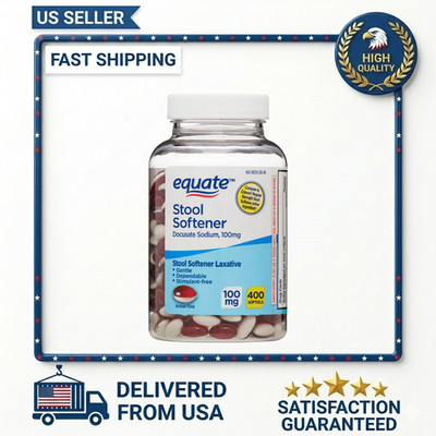 Equate Stool Softener 100mg - 400ct Softgels - Compare to Colace Active - NEW