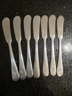 7Wallace Sterling Silver Butter Spreader Knifes Flat All Sterling Cursive M or W