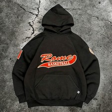 Vintage Black Boxy Russel Hoodie Size L