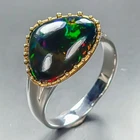 Top 4ct Discount Natural Black Opal Ring 925 Sterling Silver Size 8 /R460162