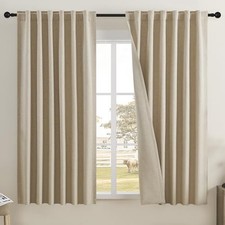 Room Darkening Curtains 72 Inches Long-Back Tab 50"W x 72"L Pack of 2 Taupe
