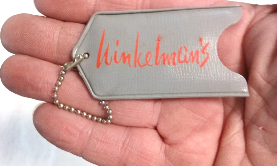 vintage Winkelman's Winkelman Brothers Metal Credit Card Charge Plate with Case - Image 4 of 4