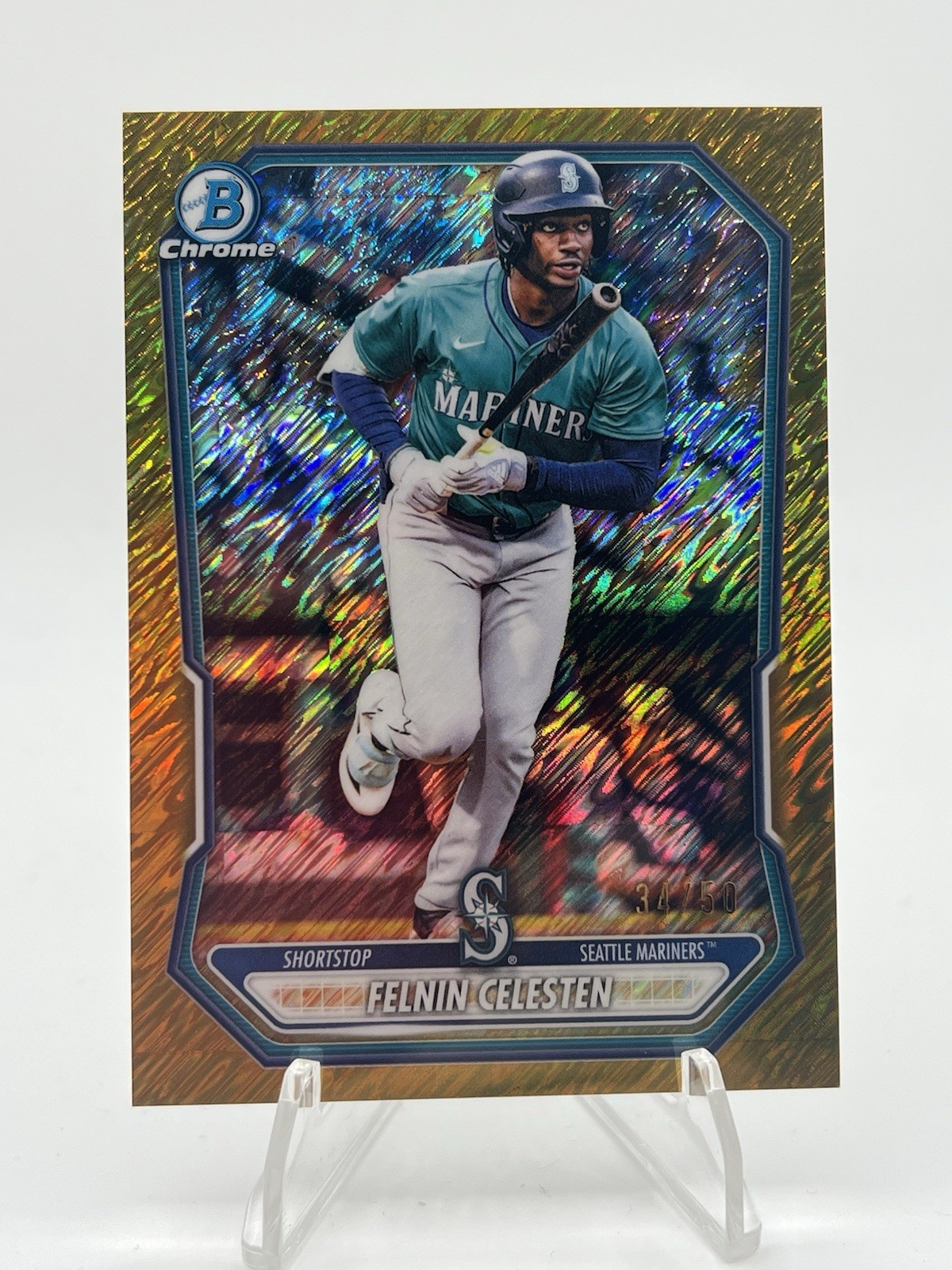 2026 Bowman - Chrome Prospects Felnin Celestes #BCP-57 Gold Shimmer /50