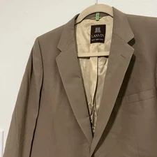 LANVIN Paris Menswear Custom Blazer in Brown Virgin Wool Size Large