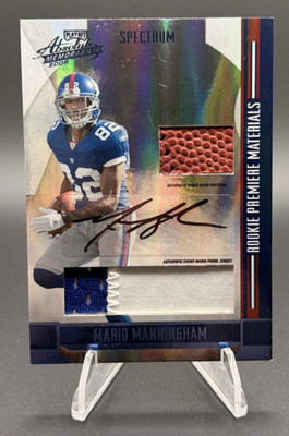 2008 Playoff Absolute Memorabilia Mario Manningham RC Patch Auto #258 SSP 01/10