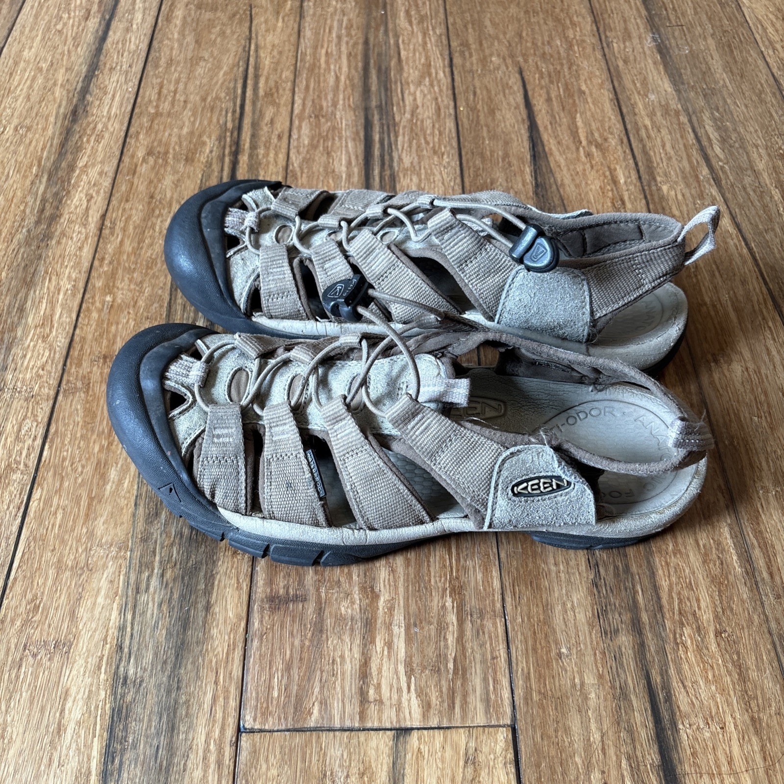 Sandali Keen uomo taglia 11 Newport impermeabili pelle marrone escursionismo trail