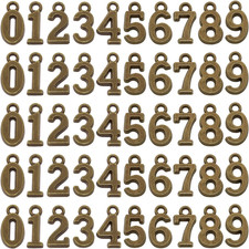 Alloy Metal 0-9 Number Charm Pendants for DIY Craft Keychain Brooch Bracelet Wri