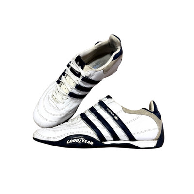 Vintage Adidas GoodYear Team Racer Driving Sneakers Shoes White Sz 42 US 8.5 8
