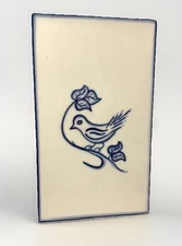 Viana Do Castelo Tile Bird Art Blue White MCM VTG 10" Portugal Regency Signed