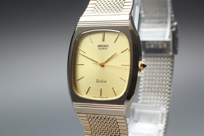 [Near MINT] SEIKO Dolce 7731-5091 31mm Gold Dial Quartz Herrenuhr