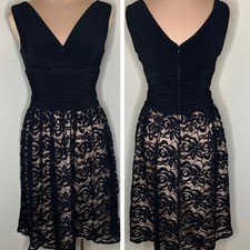 Dressbarn Collection Evening Dress 4 Women Lace Black Cocktail Party Fit & Flare