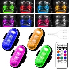 4pcs Wireless LED Rock Lights 8 Colors 10 Modes Car Bike Light
