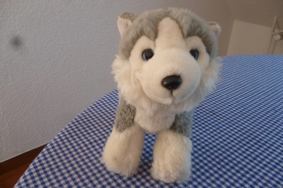 Husky Welpe stehend 25 cm x 20cm Kuscheltier Plüschtier Stofftier von Bauer - Bild 2 von 4