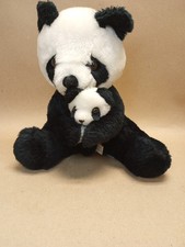 Vintage 1978 Dakin Plush Mama Holding Baby Panda Bear Stuffed Animal
