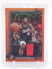 SCOOT HENDERSON 2024-25 TOPPS FLAGSHIP ORANGE RAINBOW FOIL USED PATCH /25 Q6196