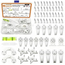 Dianrui 66PCS Concrete Wall Hooks Kit - Invisible Nail Wall Screw Hangers - N...
