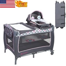 Snooze Deluxe Nursery Center Infant Toddler Beds Bassinets Removable Foldable US
