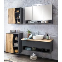 Badezimmer BadmöBel Set Led Spiegelschrank HäNgeschrank Unterschrank Waschtisch
