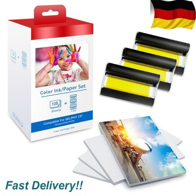 Patronen & Fotopapier für Canon KP-108IN RP-108 Selphy CP1300 CP1200 CP1500 1000