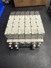 Lot of 6 - SMC Pneumatic Dual Solenoid Valve VQC4201-51  With Fittings