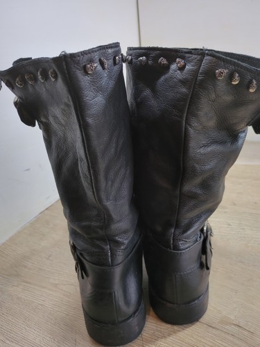 Vanessa Skull Studded Biker Boots- Italian Leather- Size 7 UK Great Quality - Picture 10 of 14