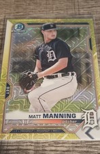 2021 Bowman - Chrome Prospects Matt Manning #BCP-111 Yellow Mojo