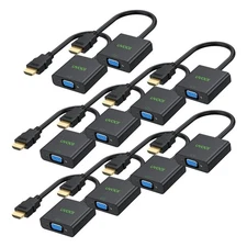10 Pack HDMI to VGA 1080P@60Hz Adapter Cable for PC, Laptop, Projector, HDTV