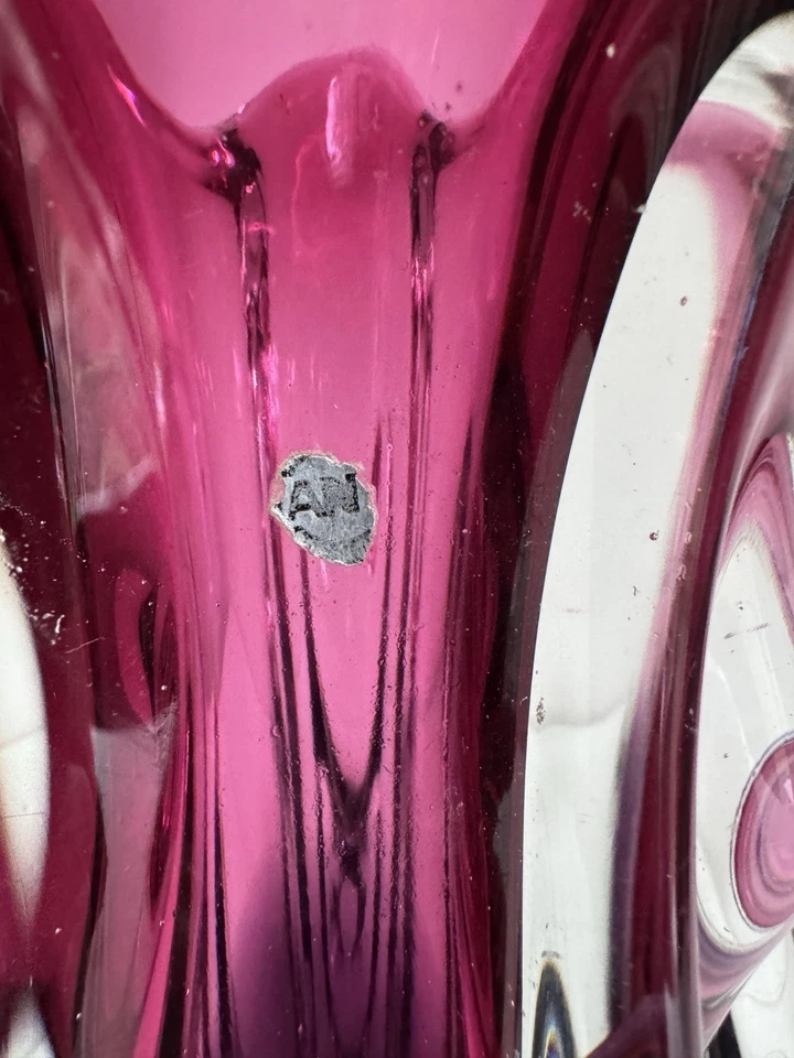 Vintage Bohemian Heavy Art Glass Vase By Josef Hospodka Chribska Glassworks - image 4 of 4