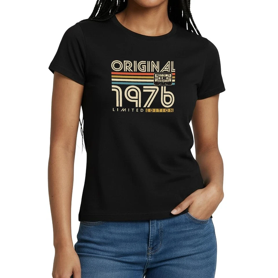Original 1976 Jahrgang Vintage Geburtstag Retro Frauen T-Shirt - Bild 1 von 4