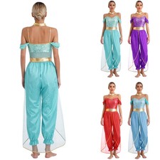 Womens Belly Sleeveless Costume Performance Dancewear Catsuits Rompers Festival