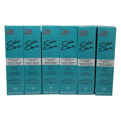 6 Pack Wella Color Charm Permanent Gel Hair Color 5N 5/0 Light Natural Brown 2oz
