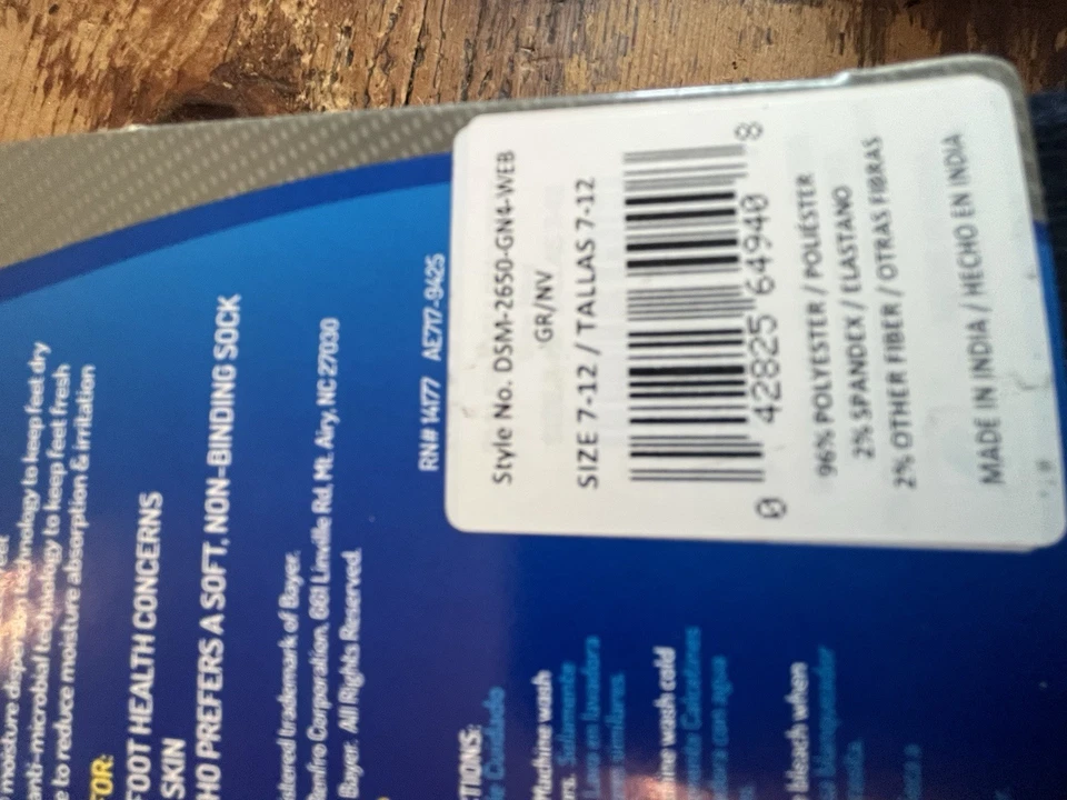 Nuevo Calcetín Dr Scholl’s Hombre Diabetes & Circulatory Crew Negro Gris Talla 7-12 4 PARES Foto 2 de 4