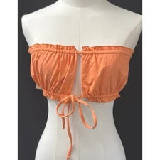 FP Toast Swim Ruffle Bandeau Bikini Top Nectarine Sz XS