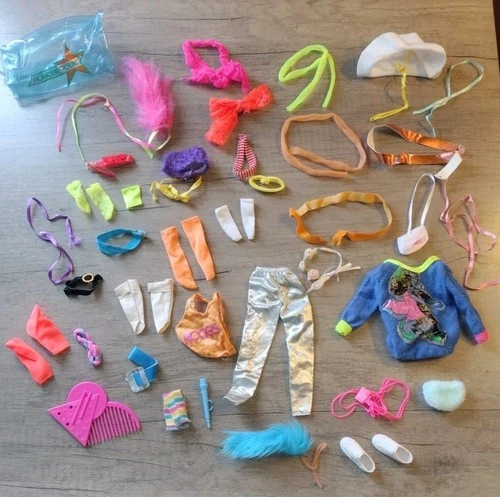 Vintage Barbie and the Rockers Clothes and Accessories Lot 1980s 45+ Items