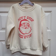 Christmas Santa Sweatshirt Youth Size 140 10-12 Yrs Don't Stop Believing