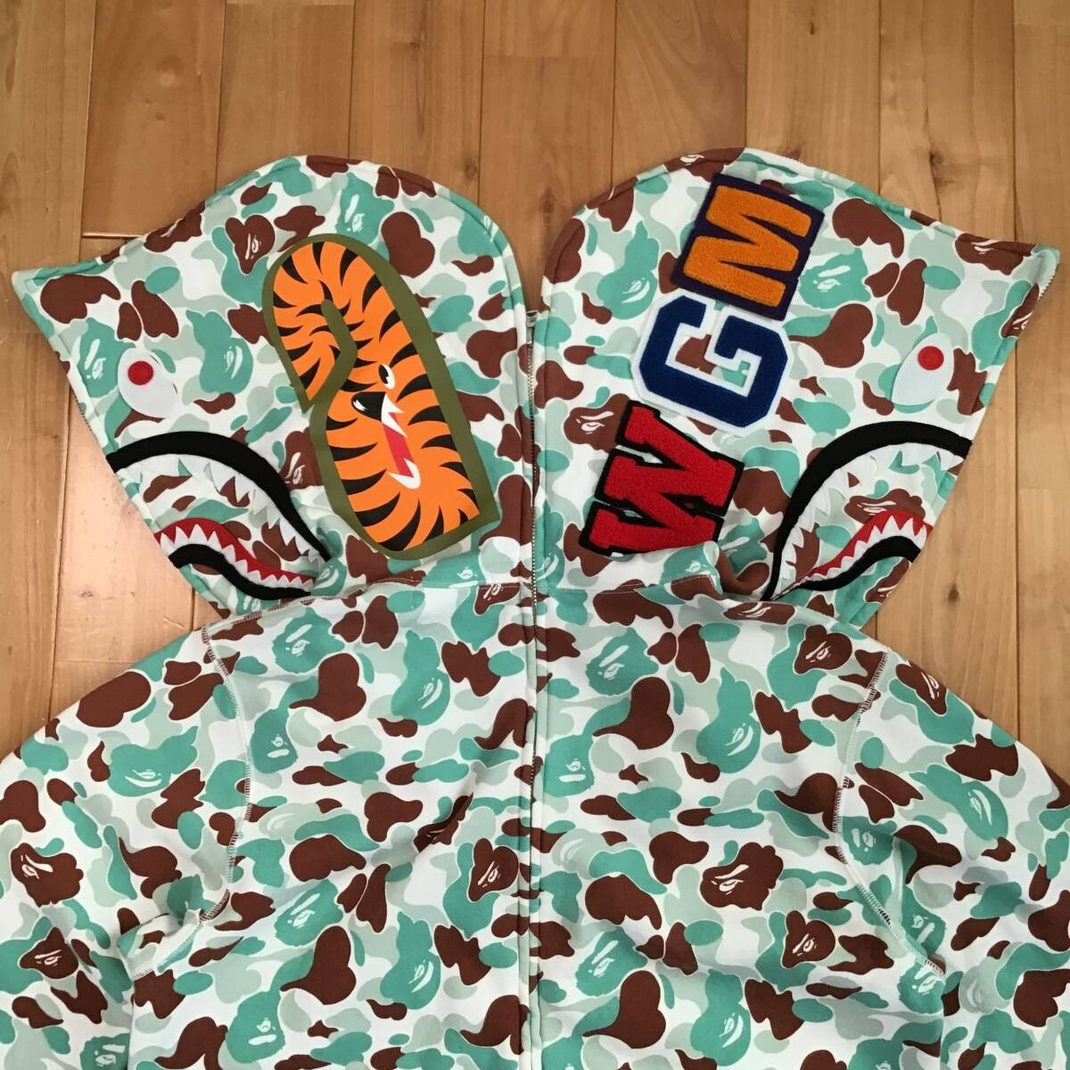 2024 Sendai Store Camo BAPE shark full zip hoodie A Bathing Ape