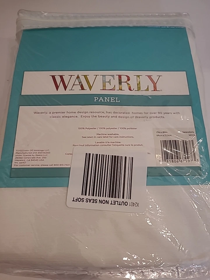 Waverly Serendipity Blanco Uno 5 Pinzas Plisado Luz Filtradora Varilla Drape 25"Wx84"L  Foto 4 de 4