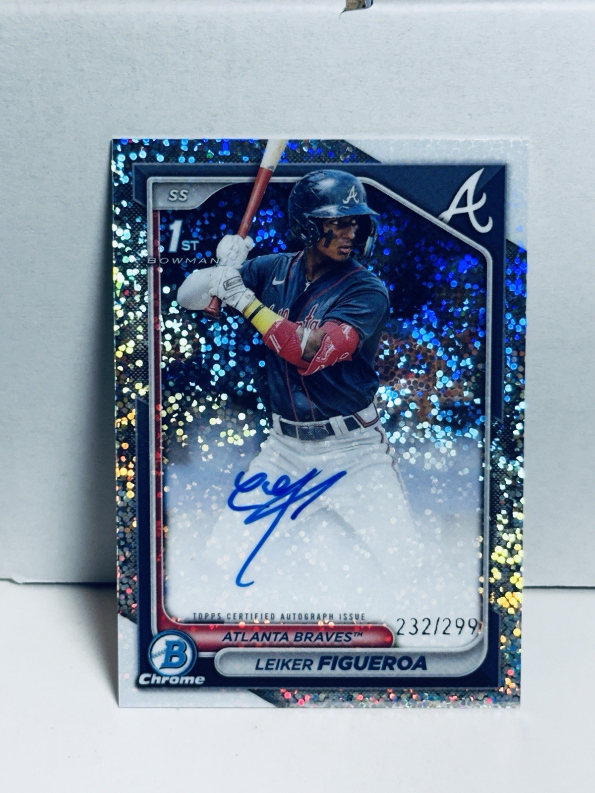 2024 Bowman Chrome Leiker Figueroa Auto Speckle Refractor 1st #/299