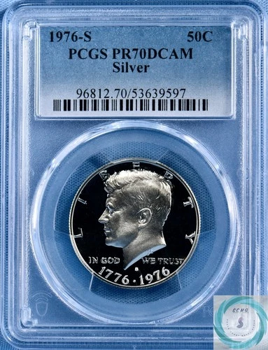 1976-S Kennedy Bicentennial Proof Half Dollar PCGS PR70DCAM Silver