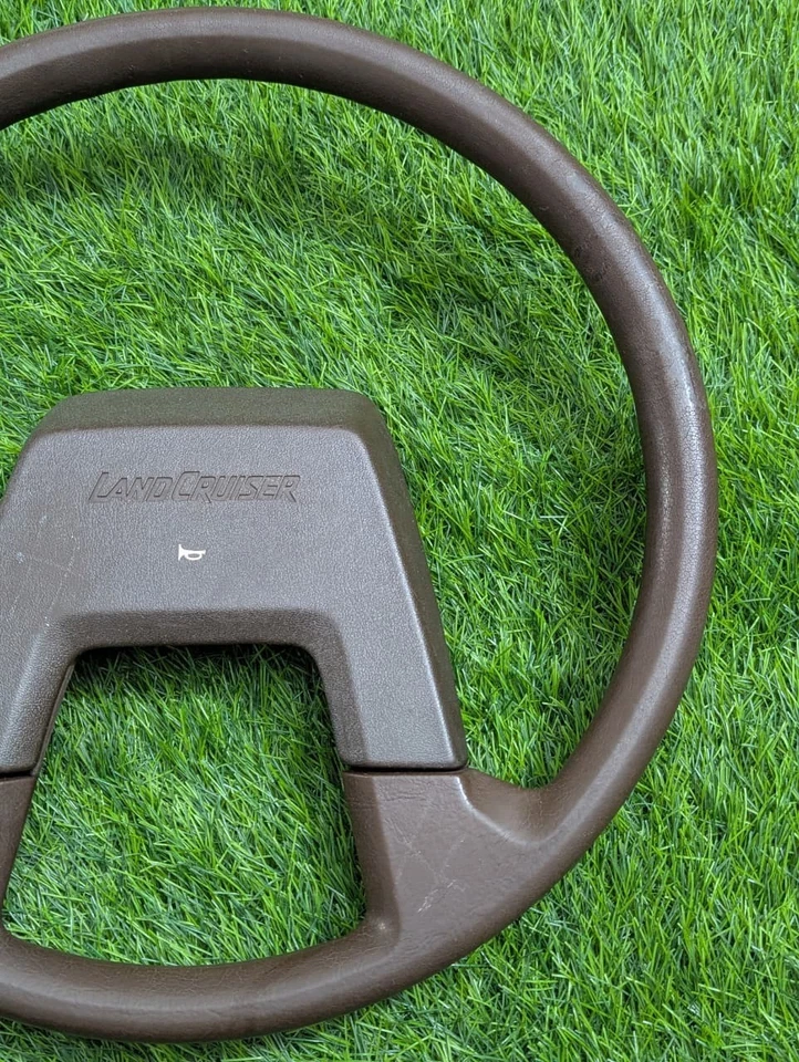 1981 1987 Toyota Land Cruiser Brown Leather FJ60 FJ62 Steering Wheel - Image 4 of 4