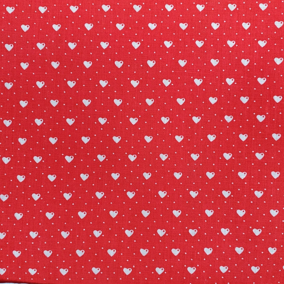Corazones de tela Calico rojo blanco 2 yardas precortados Foto 3 de 4