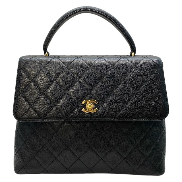 CHANEL Turn Lock Matelasse Handbag in Black with Coco Mark 892196