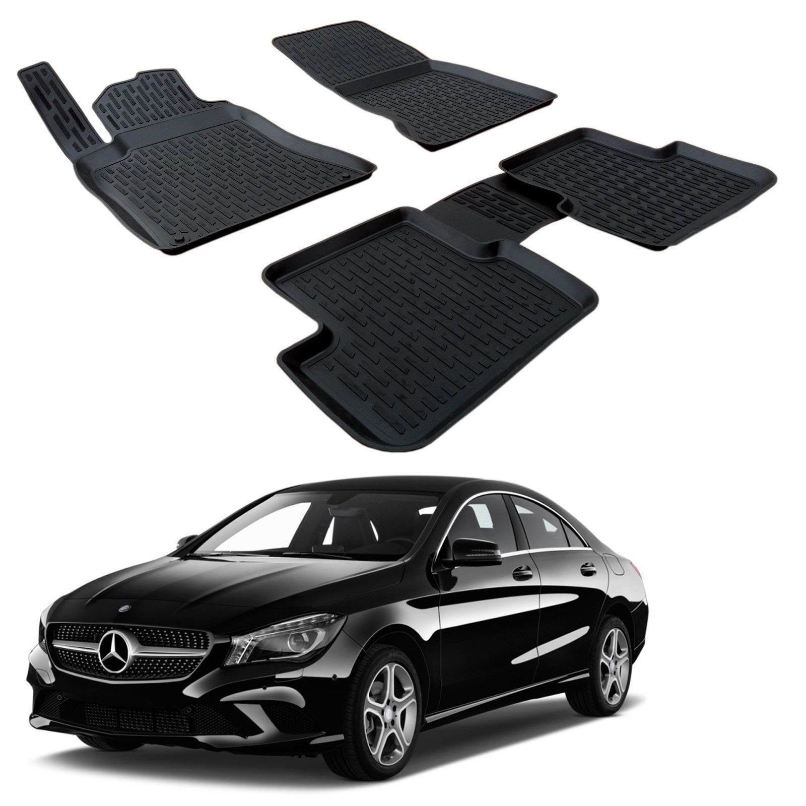 Tapis de sol Mercedes CLA C117 anti-saleté en caoutchouc 3D contre l'usure de la moquette