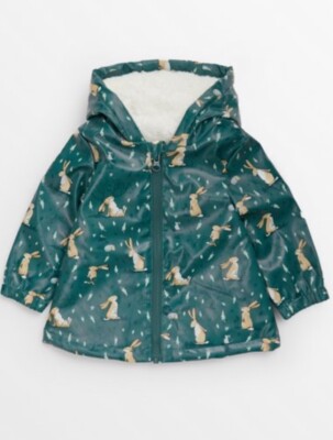 TU Guess How Much I Love You Green Rain Coat 6-9 Months New