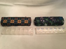 Lug Choo Choo Pill Box Case with 7 Day Pill Box - Tiles Teal or Clover Multi
