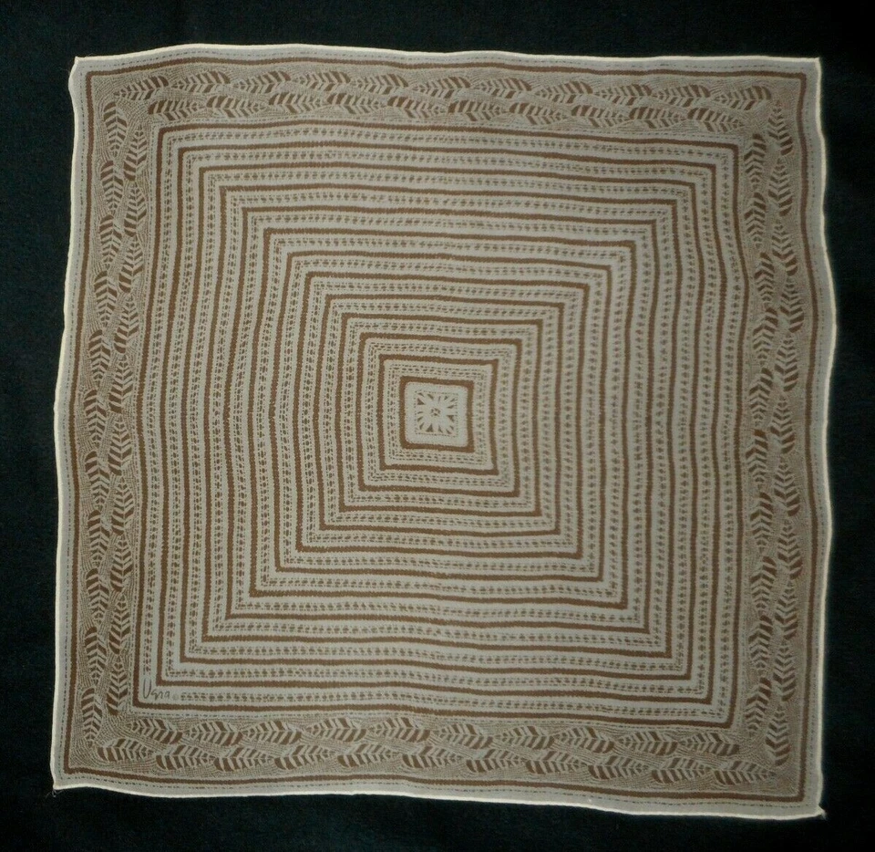 Silk Scarf Vera Neuman Beige & Elastic Cincher Belt 30"-33" — 第 3/4 张图片