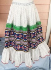 VINTAGE SEMINOLE PATCHWORK SKIRT Fits L 1950's Handmade Full Length Traditional