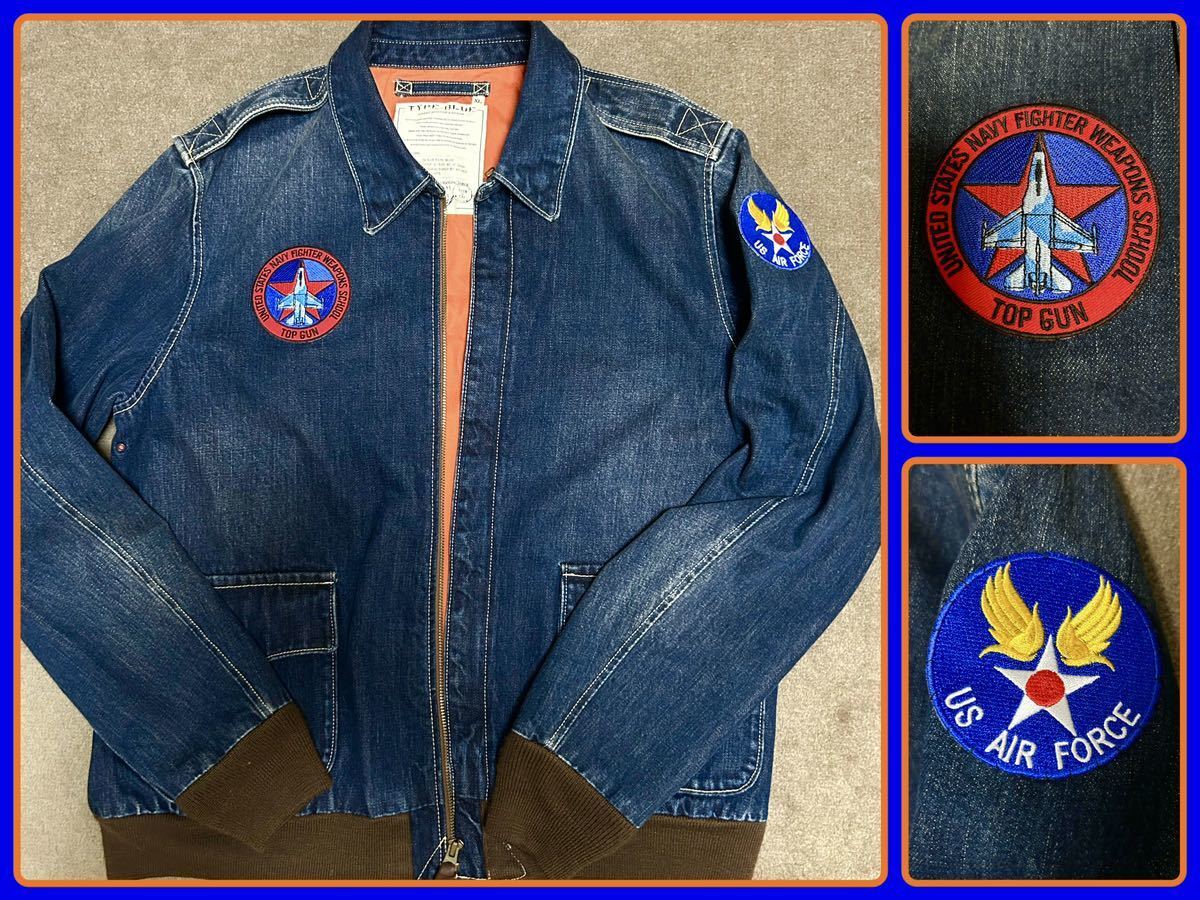 Avirex A2G Jean Blue With Air Force Patch Xl Indigo Denim _#400